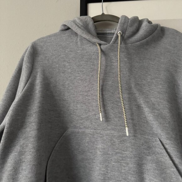 J. Crew | NWOT Cropped Hooded Pullover Sweatshirt in Gray Size Medium - Picture 3 of 9